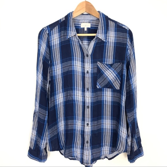 Lucky Brand Women's Plus Classic Collar Plaid Button Down Shirt main image 1